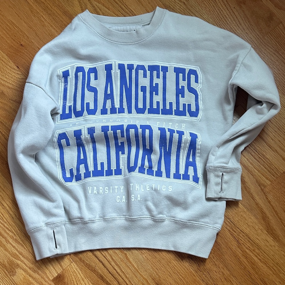 Abercrombie Kids Gray Sweatshirt with Blue Print